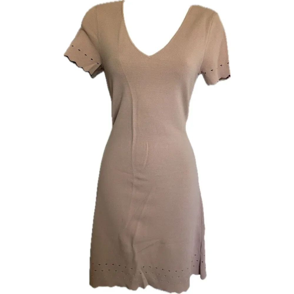 H&M Pink Knit Dress A Line Skater Dress Business Casual Women’s Size S